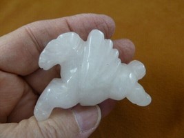 Y-PEG-RU-737 White quartz PEGASUS flying wings horse Figurine gemstone s... - $439.42 MXN