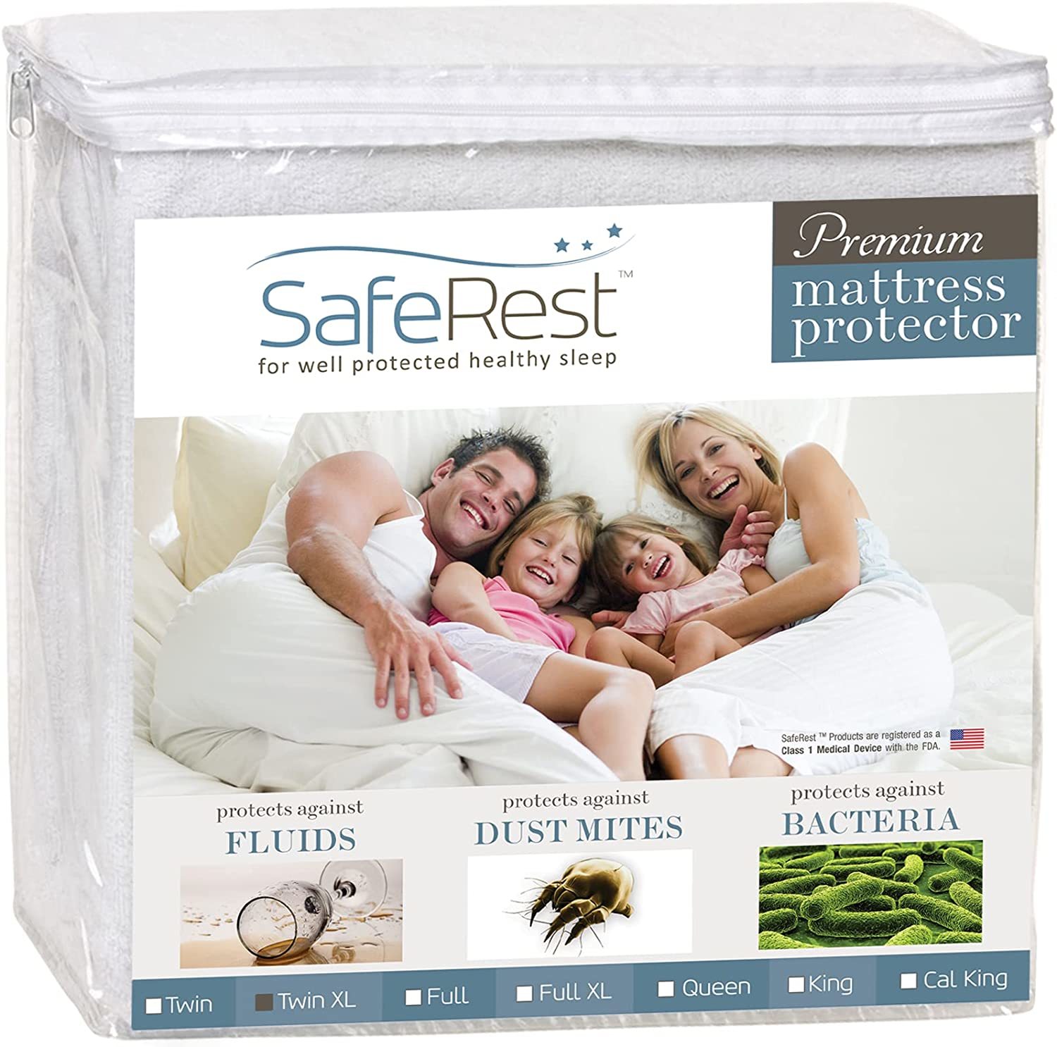 SafeRest Mattress Protector - TwinXL ﻿- College Dorm Room Essentials for Girls - $41.99