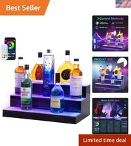 Led Lighted Liquor Bottle Display Shelf, 20 Inch 3 Tier Whiskey Rack, Su... - $196.00