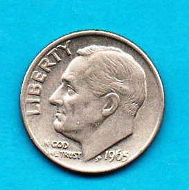 Primary image for 1965 Roosevelt Dime -Circulated minimum wear