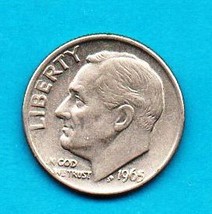 1965 Roosevelt Dime -Circulated minimum wear - $0.10