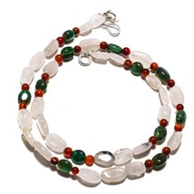 Rose Quartz Natural Gemstone Beads Jewelry Necklace 17&quot; 89 Ct. KB-613 - £8.68 GBP