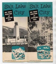 Salt Lake City Utah Map Traffic Regulations &amp; Interesting Facts Brochure 1950&#39;s - £14.03 GBP