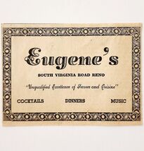 1957 Eugene&#39;s Restaurant Advertisement Reno Nevada Cuisine Vintage DWX10A - $28.01 CAD
