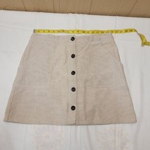 Banana Republic Midi Skirt Sz 10 Beige Button Down Front Inside Staining - £13.10 GBP