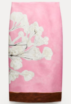 Zara Bnwt 2024. Pink Pencil Floral Arty Skirt Linen Blend. 2394/119 - £69.91 GBP