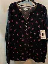 NEW! FREE SHIP! Women’s Nine West “OH SO SOFT” Pajama Top M Black MSRP $... - $25.47