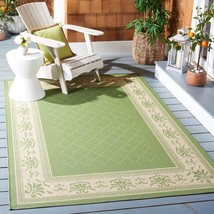 SAFAVIEH Courtyard Collection Area Rug - 5&#39;3&quot; x 7&#39;7&quot;, Olive &amp; Natural, Non-Shedd - £88.63 GBP