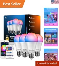 Energy-Efficient 9W Smart Light Bulbs 4Pack - Remote, WiFi &amp; Bluetooth E... - $45.00