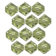 12 Light Olivine Swarovski Crystal Bicone Beads 6mm New - £6.91 GBP