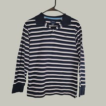 Izod Boys Polo Shirt Size XL 18/20 Youth Classic Style Long Sleeve Blue Striped - £10.07 GBP
