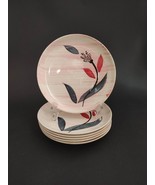 VTG 1955 Stetson China Co. Plates Pink Wash Floral Bread Dessert MCM USA... - $19.75