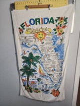 Vtg 1980s Florida Sunshine State Beach Towel Souvenir Beaches Sherry Mfg 50&quot;x30&quot; - £17.44 GBP