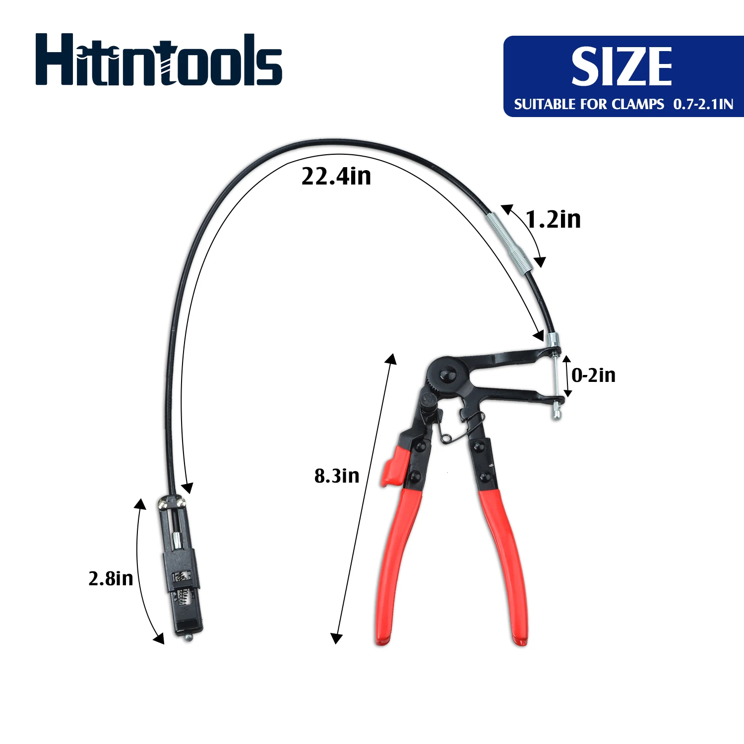 Flexible Wire 24&quot; Long Reach Hose Clamp Plier Tool For Fuel Oil Water Hose - £18.47 GBP+