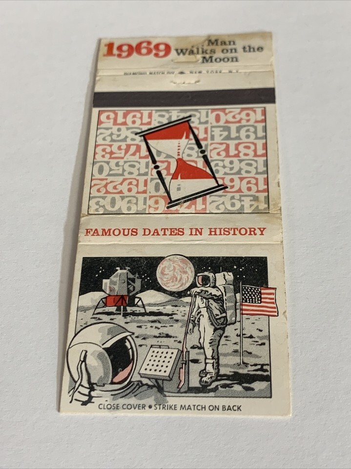 Vintage Matchbook Cover Famous Dates in History 1st Man on the Moon Unst... - $17.82 Vintage Matchbook Cover Famous Dates in History 1st Man on the Moon Unst... - $17.82