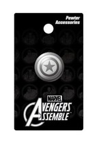 Marvel Comics Captain America Shield Logo Metal Pewter Lapel Pin, NEW UN... - £5.41 GBP