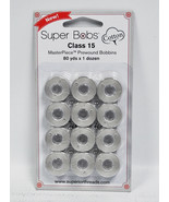 Super Bobs MasterPiece Cotton 80yd Prewound Bobbins 12ct Class 15 Granite - €16,43 EUR