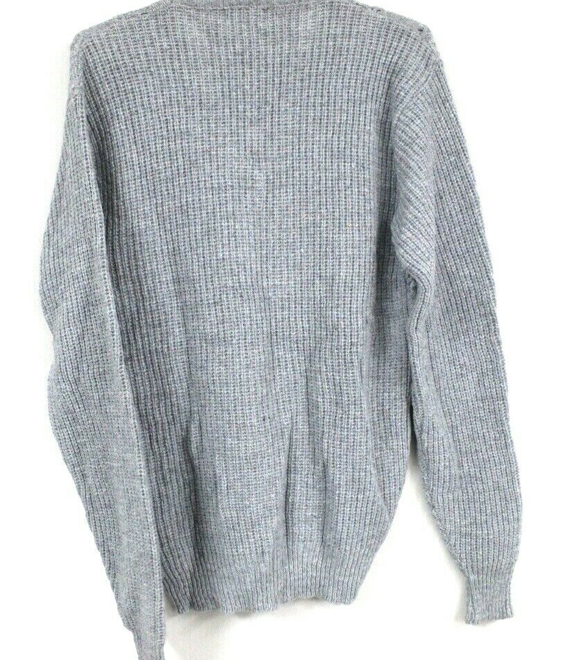 Vintage 70s Panache USA Wool Acrylic Blue Gray V-Neck Sweater M NWT Item image 6