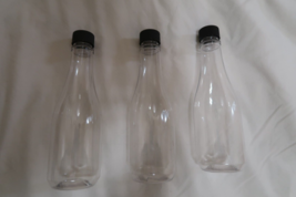 3 plastic juice bottles with covers to fill - 7&quot; ht - beverage - purim - 2&quot; dia - £3.96 GBP