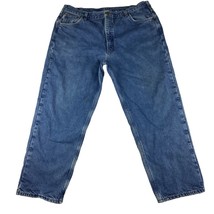 Carhartt Flannel Lined Jeans Men&#39;s 38 x 29 Medium Wash Blue Denim Work Pants - £19.80 GBP