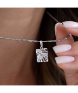 Pendant silver 925 women&#39;s on the neck without inserts Crumpled metal, p... - $89.00