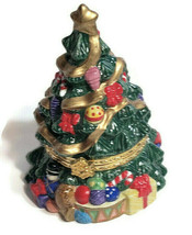 Christmas Tree Hinged Ring Trinket Keepsake Box Holiday Novelties 4&quot; Tall - £19.65 GBP