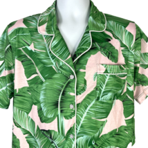 Ekouaer Tropical Banana Leaf Womens Button Sleep Pajama Top size XL 48x29 NWT - $26.93