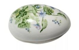 Egg Trinket Jewerly Box Gold Trim  Toscany Collection Botanical Porcelain Japan - £9.76 GBP