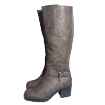 BareTraps Women Tempist Dark Grey Faux Leather Tall Knee High Boots Sz 7 8 8.5 9 - £55.72 GBP