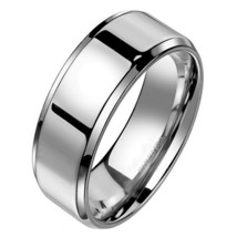 Minimalist Anniversary Ring Silver Stainless Steel 6mm Simple Wedding Band - £8.64 GBP
