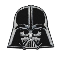 Darth Vader Iron On Patch 3&quot; Embroidered Applique Star Wars Helmet Face Black - £3.91 GBP