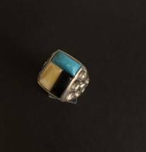 Native American ~ Sterling Multi Stone ~ Men&#39;s Ring ~ Size 10 - £71.10 GBP