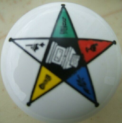 Ceramic Cabinet Knob Eastern Star Misc - $4.46