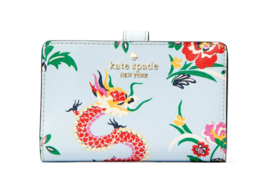 New Kate Spade Dragon Printed Medium Compact Bifold Wallet Flame Multi - $104.41
