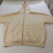John Galt Full Zip Men's Cream Cotton Blend Hoodie Sweatshirt Measured Chest 53" image 11