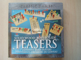 Solid Wood Brain Teasers 7 Brain Busters Classic Handheld Board Games Cardinal - £6.23 GBP