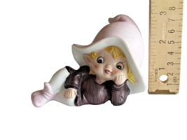 Vtg Homco Fairy Elf Figure Sprite Figurine 4&quot; 5213 Pnk Purple Laying Dow... - $158.89 MXN