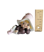 Vtg Homco Fairy Elf Figure Sprite Figurine 4&quot; 5213 Pnk Purple Laying Dow... - $8.50