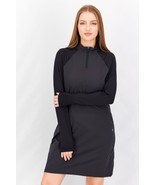 Hurley Sz S Midi Dress Black UPF Swim Cover Up Stretch Shirt Pockets - $36.81