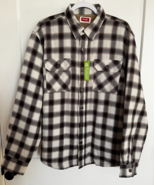 Wrangler Brown Plaid Fleece Lined Flannel Button-up Shirt Jacket Size M - - £15.99 GBP