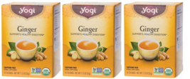 3x Yogi Organic Ginger Tea Bags 16 ct each / 1.12 oz - £15.78 GBP