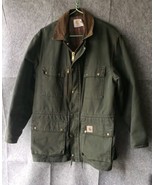 Vintage Carhartt Chore Jacket Mens Large Green Parka Blanket Lined Faded... - $73.72