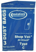 Wet Dry Vac All Around Type C Vacuum Cleaner Bags - $7.95