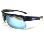 REVO Sonnenbrille RE1025 15 CUSP S Schwarz Blau Wrap Rahmen Mit Spiegel ... - $111.51