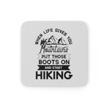 Personalized Motivational Quote Cork Back Photo Coaster - Hiking Mountains - £10.70 GBP+