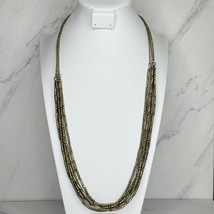 Chico&#39;s Multi Strand Silver and Gold Tone Beaded Long Necklace - $16.82