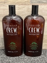 American Crew 3-In-1 TEA TREE Shampoo Conditioner &amp; Bodywash 33.8oz ~ Lo... - £34.15 GBP