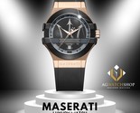 Maserati Analoge Herren-Quarzuhr mit schwarzem Zifferblatt und... - $160.29
