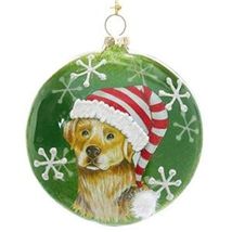 Yellow Labrador Retriever Lab Dog Christmas Disc Ornament 4 inch New - $17.80