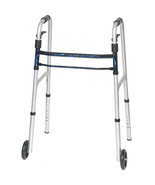350 lb Aluminum Adult Trigger with Wheels Walker Blue - Case of 4 - $3,371.63 MXN